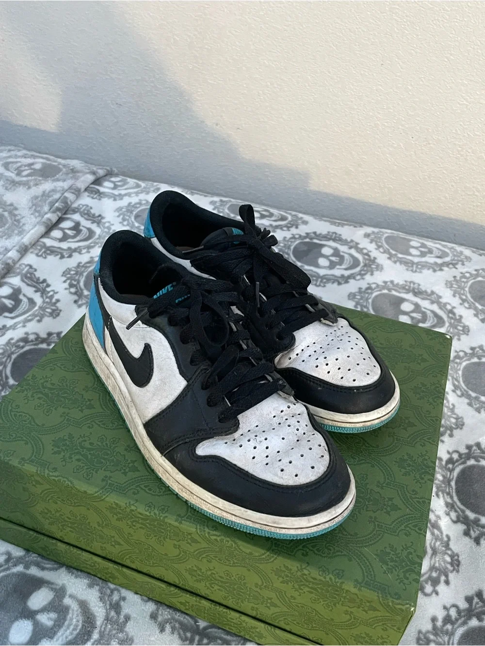 Jordan Men’s Low-Top Sneakers — Black, White & Blue